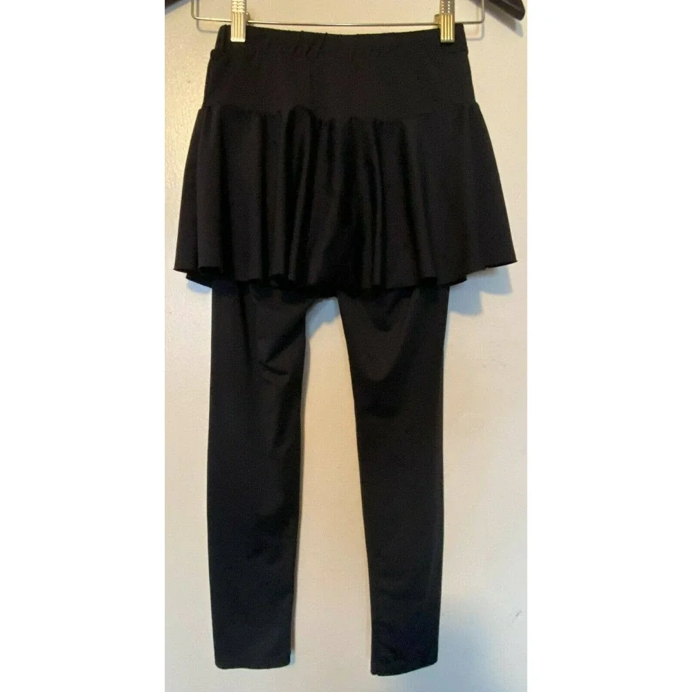Lvlovanl Women's Black Leggings Skirted Activewear M‎ Modesty